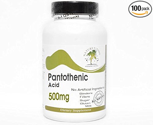 Pantothenic Acid 500mg ~ 100 Capsules - No Additives ~ Naturetition Supplements