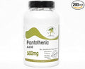Pantothenic Acid 500mg ~ 200 Capsules - No Additives ~ Naturetition Supplements