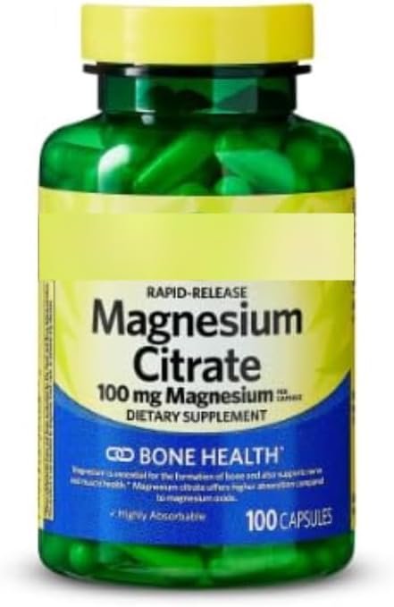 Magnesium Citrate Capsules 100 mg 100 Count + SEDLAV Sticker