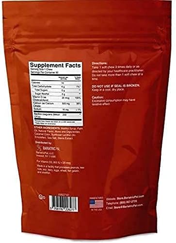90-Day Bariatric Vitamin Bundle by BariatricPal (Multivitamin ONE 1 per Day! Iron-Free Capsule and Calcium Citrate Soft Chews 500mg with Probiotics - French Caramel Vanilla)