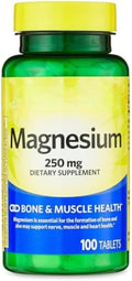 Magnesium Bone &amp Muscle Health Dietary Supplement Tablets 250 mg 100 Count + SEDLAV Sticker