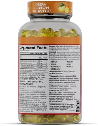 Generic Omega 3 - Triple Strength Fish Oil Softgels 150 ct.