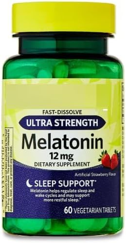 SEDLAV Ultra Strength Melatonin Sleep Support Dietary Supplement Fast-Dissolve Tablets 12 mg 60 Count Sticker
