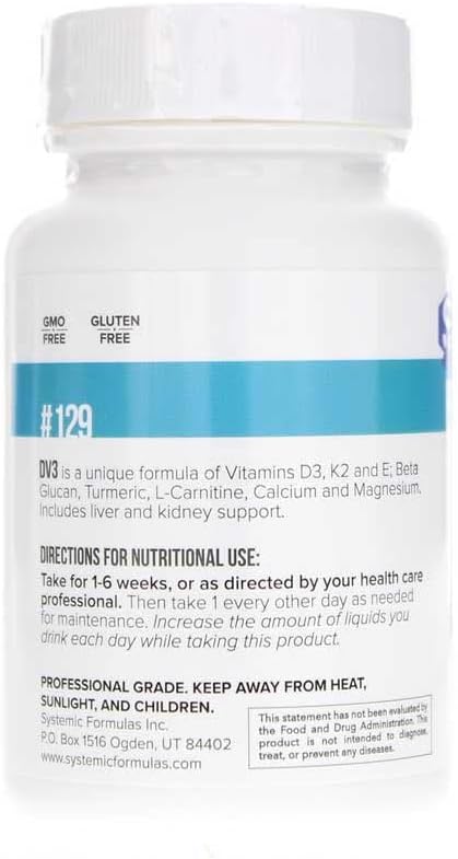 Systemic Formulas DV3 BioNutriment Vitamin D3 Plus Immune Support