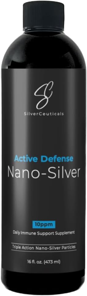 Colloidal Silver w/Nano Technology - 10ppm 16oz - 8X More Effective - Natural Immune Support - Save The Sick Days - Ages 5 &amp Up - Outperforms Higher PPM Silvers - No Taste &amp Smell - 3rd Party