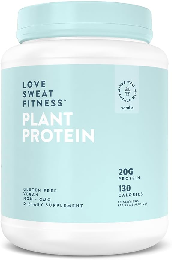 Love Sweat Fitness Organic Vegan Protein Powder for Women | 20g Plant Protein | No Bloat No Chalk | Vanilla | Sugar Free Gluten Free Non-GMO | 28 Servings