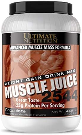 Ultimate Nutrition Muscle Juice Weight Gain Drink Mix - Mass Gainer Workout Powder for Men &amp Women - Supplement for Lean Muscle Growth &amp Immune Support with 55g Protein - Chocolate 4.96lb