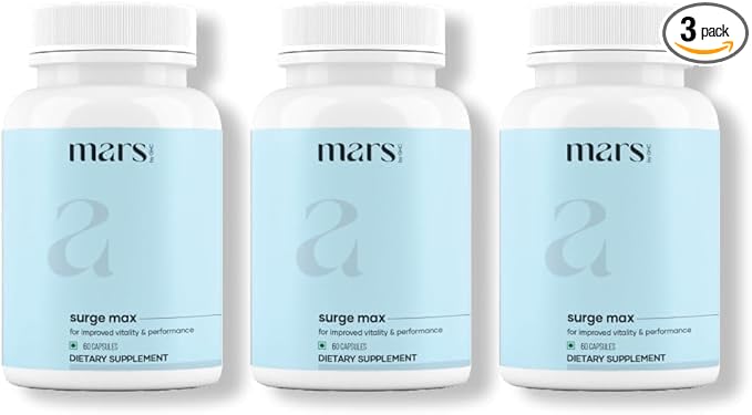 mars by GHC Natural Surge Max Capsules (60 Count) | Powered with Shilajit Safed Musli &amp Gokshura | Supports Overall Well-Being | Good Health Company (Pack of 3)