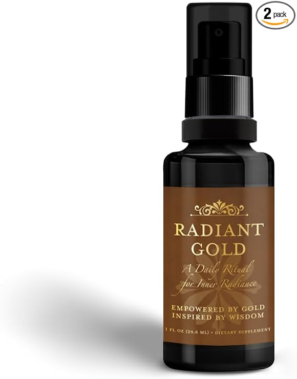 Liquid Gold Supplement Spray | Pure Gold Nanoparticles for Energy Focus &amp Mental Clarity | ORMUS Precious Metals Blend (1)