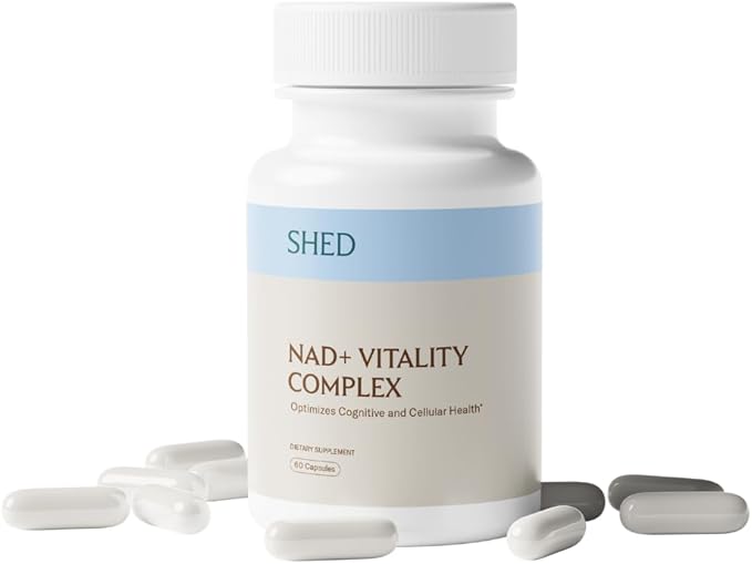 SHED NAD+ Supplement Vitality Complex with Nicotinamide Riboside (NR) Alpha-GPC TMG &amp Methylated B Vitamins – Supports Energy Focus Cellular Health &amp Aging – 60 Capsules