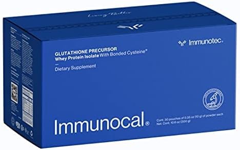 Immunocal Supplement Pack of 2 – 1 Regular and 1 Booster – Whey Protein Isolate and Glutathione Precursor – Includes 50+ Fruits and Vegetables – 30 Servings Each