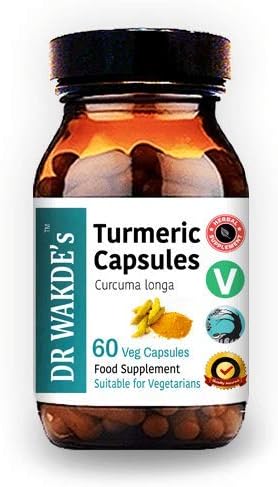 DR WAKDE'S Turmeric Capsules (Curcuma Longa 60 Veg Caps Plant-Based Supplement Ayurvedic Herb All Natural Vegan)