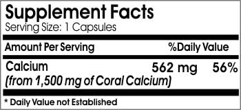 Triple Strength Coral Calcium 1500mg // 200 Capsules // Pure // by PureControl Supplements