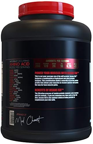 Insane Labz Insane ISO Whey Protein Powder Featuring 25g of Hydrolyzed Whey Isolate 60 Servings