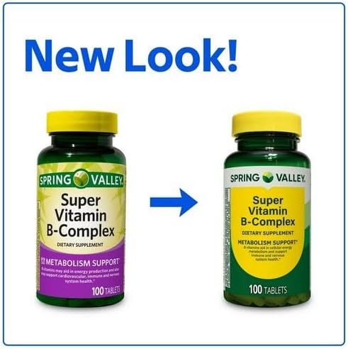 Super Vitamin B-Complex Tablets Dietary Supplement 100 Count
