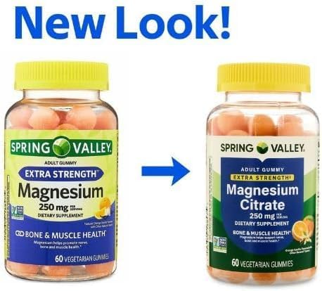 generiiic Extra Strength Magnesium Gummies for Bone and Muscle Health 250mg 60ct + vssl Sticker