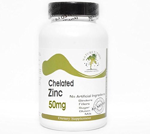 Chelated Zinc 50mg ~ 200 Capsules - No Additives ~ Naturetition Supplements