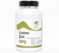Chelated Zinc 50mg ~ 200 Capsules - No Additives ~ Naturetition Supplements