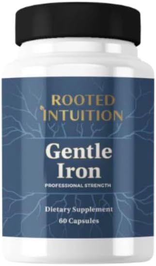 Gentle Iron | 29 mg Ferrous Bisglycinate for Energy &amp Red Blood Cell Support | Gentle on Stomach | 60 Capsules