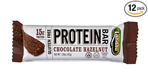 Landau Protein Bar 15 g Protein 1.6oz bar 12 Bars (Peanut Caramel) (Hazelnut)