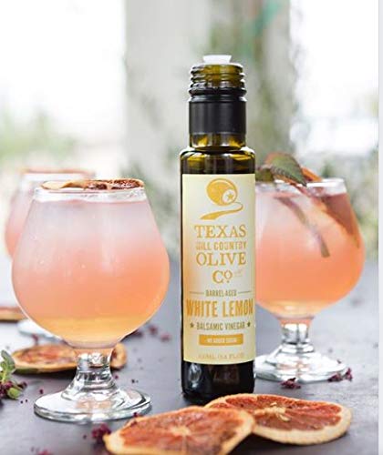 White Lemon Balsamic Vinegar - Gourmet Barrel Aged Infused Balsamic Vinegar - Great for Dressing Dipping Glazing - No Artificial Flavors or Added Sugar - Made in Texas (8.5 oz 2 Pack)