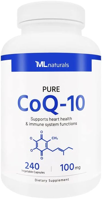 ML Naturals CoQ-10 100mg (Per Serving) – 240 Vegetable Capsules – Supports Heart Health &amp Immune Function