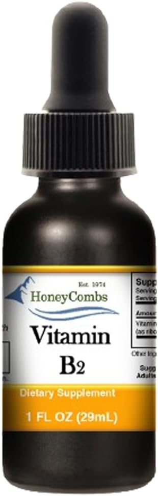 HoneyCombs Liquid Drops 1oz Each Save 10% - Vitamin B2 (Riboflavin) + High Potency Thiamine Vitamin B1 Extract + Vitamin B3-Niacin