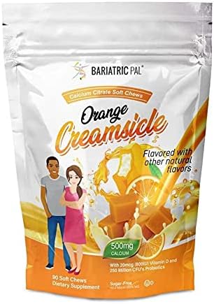 BariatricPal 30-Day Bariatric Vitamin Bundle (Multivitamin ONE 1 per Day! Capsule with 60mg Iron and Calcium Citrate Soft Chews 500mg with Probiotics - Orange Creamsicle)