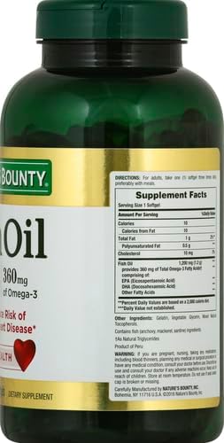 Nature's Bounty Fish Oil Omega 3 Supplements - Supports Heart Health 1200 Mg Fish Oil Omega-3 200 Softgels (Pack of 2)