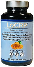 LoCRP Nano-Absorb Curcumin &amp Turmeric Oil Capsules - Vegan Heart &amp Colon Support 60-Day Supply