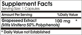 Grape Seed Extract 100mg ~ 200 Capsules - No Additives ~ Naturetition Supplements