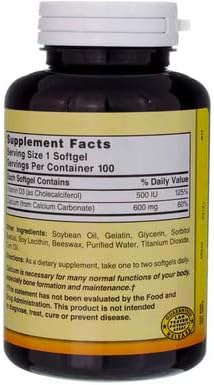 Nature's Blend Liquid Calcium 600 mg with D3 Softgels - 100 ct Pack of 6