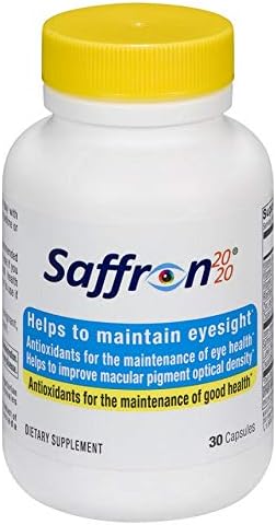 Saffron 2020 Supplement with Saffron Resveratrol Vitamins and Minerals Zeaxanthin and Lutein -30 Vegetarian Capsules