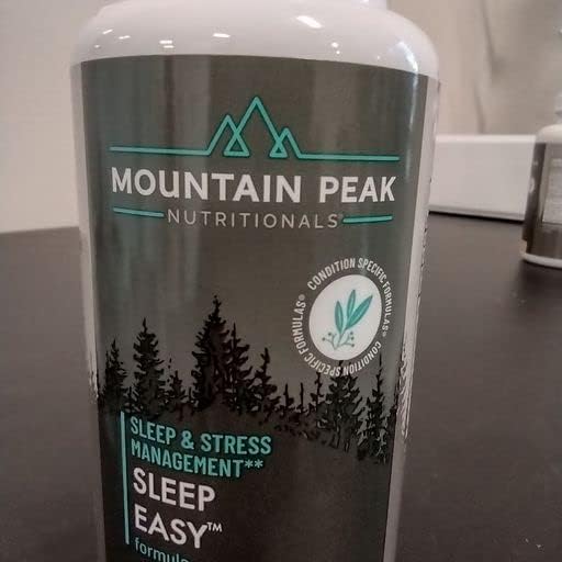 Mountain Peak Nutritionals Sleep Easy - Sleep Support Supplement Promoting A Relaxed &amp Calm Mood - 5-HTP Amino Acids Melatonin &amp Magnesium - Hypoallergenic Dietary Supplement (60 Capsules)
