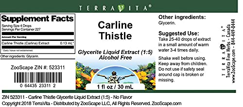 Carline Thistle Glycerite Liquid Extract (1:5) - No Flavor (1 oz ZIN: 523311) - 3 Pack