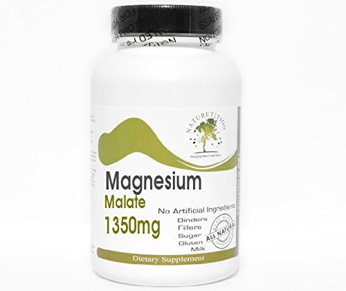 Magnesium Malate 1350mg ~ 100 Capsules - No Additives ~ Naturetition Supplements