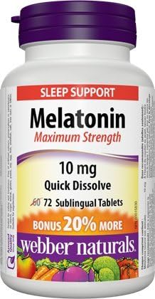 Webber Naturals Melatonin Easy Dissolve 10 mg 72 sublingual tabs