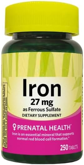 SEDLAV Iron Tablets 27 mg 250 Count – Daily Health Support for Prenatal Wellness and Iron Balance