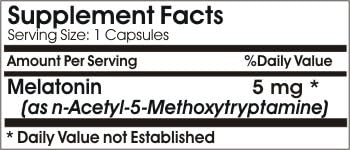 Melatonin 5mg Super ~ 180 Capsules - No Additives ~ Naturetition Supplements