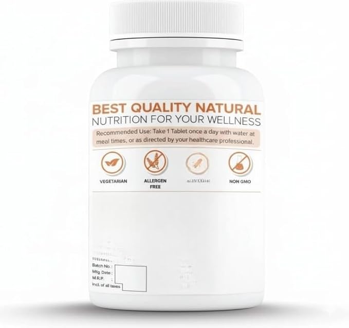 Beard Biotin- 100% Vegan 60 Tablets (Pack of 1) | Promotes Stronger &amp Thicker Beard Growth Powered with Vitamin A Vitamin E Vitamin B7 Keratin &amp Amino Acids