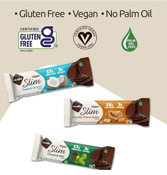 Variety Pack – Slim High Protein Bars 12 Count (16–17g Protein 3g Sugar High Fiber Low Net Carbs) – Gluten-Free Dairy-Free Kosher Flavors Include Peanut Butter Chocolate Mint Brownie Truffle