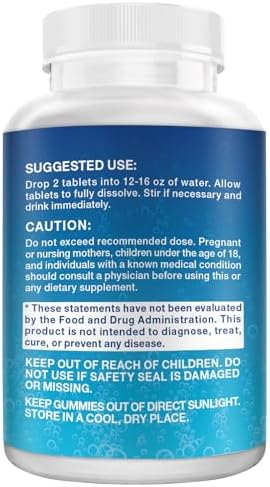 Hydrogen Tablets for Drinking Water - H2 Molecular Tabs with Magnesium for Instant A014
