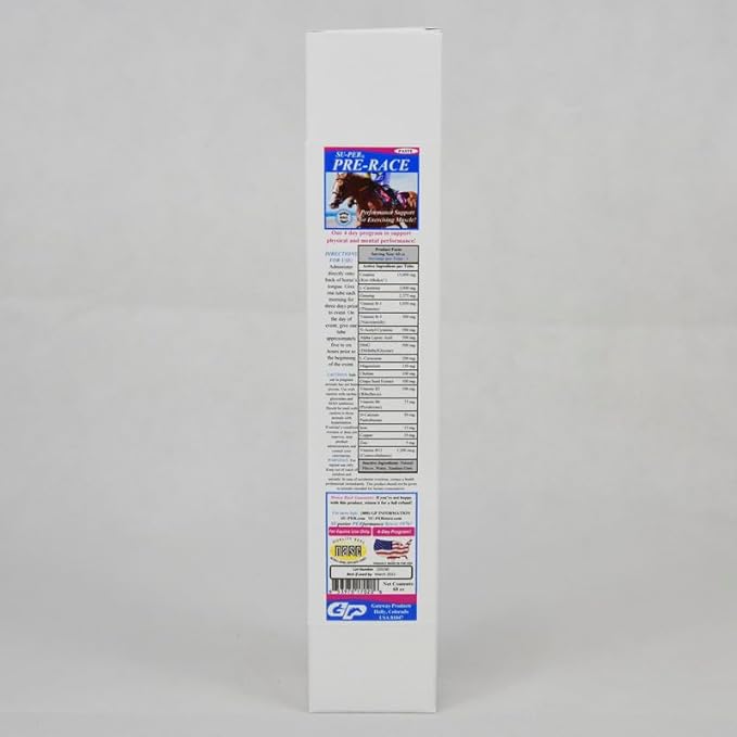 SU-PER Pre-Race Paste for Horses - Performance Support for Exercising Muscle - Buffered Creatine Amino Acids Herbal Extracts Anti-Oxidants B-Complex Vitamins - 60CC Case of 4
