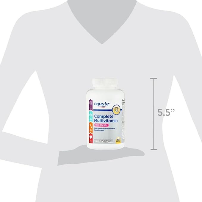 Complete Multivitamin for Women 50+ Daily Multimineral Supplement Tablets 200 Count Sticker