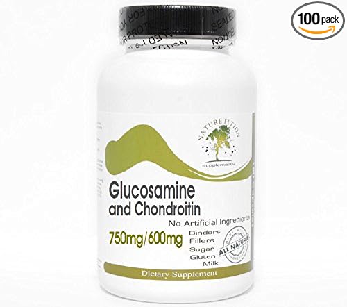 Glucosamine 750mg and Chondroitin 600mg Triple Strength ~ 100 Capsules - No Additives ~ Naturetition Supplements