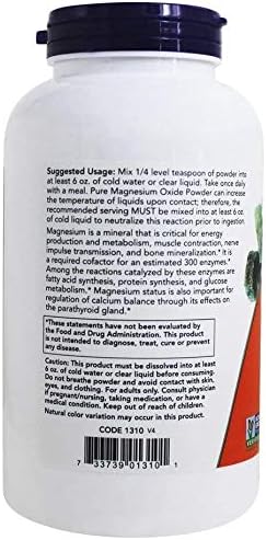 NOW Magnesium Oxide Powder 8-Ounce (Pack of 2)