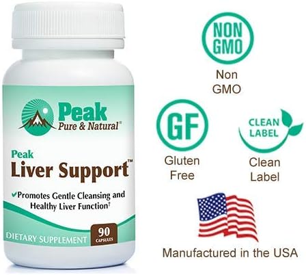 Peak Pure &amp Natural Peak Liver Support Milk Thistle Based Liver Support Supplement | Liver Cleanse and Detox | 90 Capsules