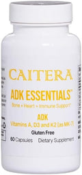 ADK Essentials | Vitamin A D K (as MK-7) Dietary Supplement for Bone + Heart + Immunity | Supports Bone Density/Integrity Calcium Utilization and Cardiovascular System | Vegan 60 Capsules