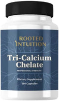 Tri-Calcium Chelate | Triple-Source Highly Absorbable Calcium for Bone Density &amp Strength | Non-GMO Gluten Free | 180 Capsules
