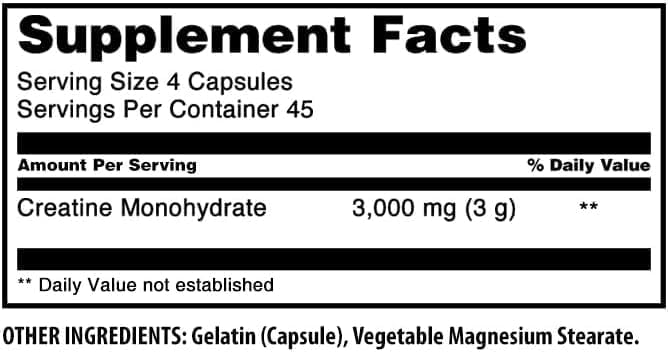 Amazing Formulas Creatine Monohydrate 3000 Mg Per Serving Capsules Supplement | Non-GMO | Gluten Free | Made in USA (180 Count | 3 Pack)